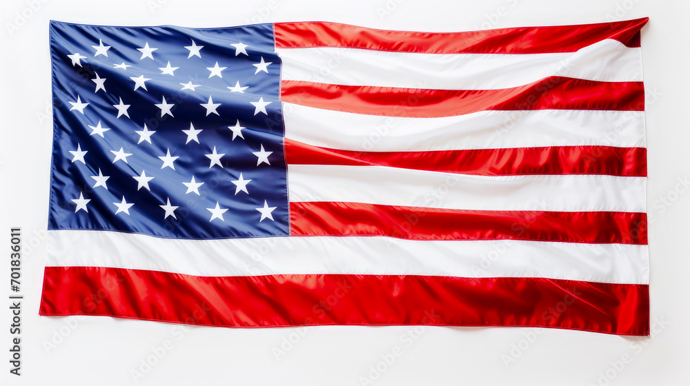 Fototapeta premium American flag of the United States on a white background