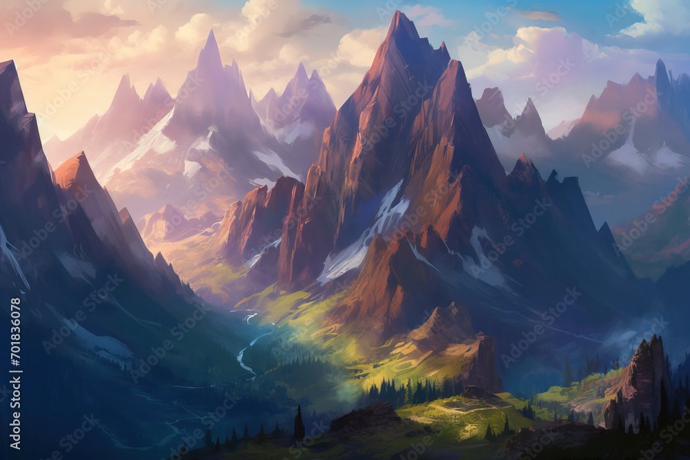 Enigmatic Mountainscapes: Digital Painting