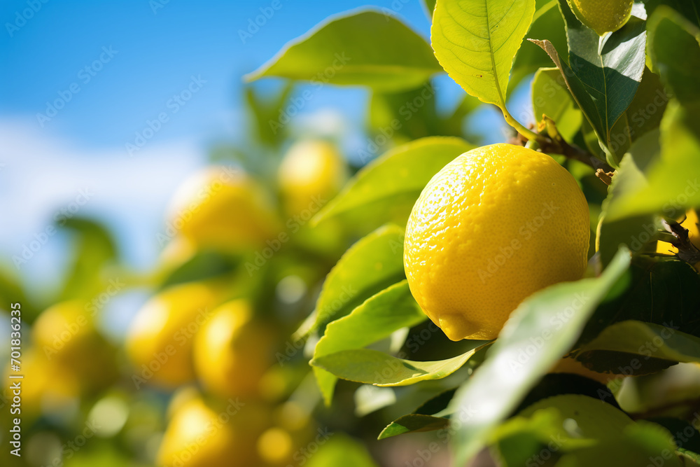 Lemons are an agricultural product or a crop produced by farmers. Ai generate.