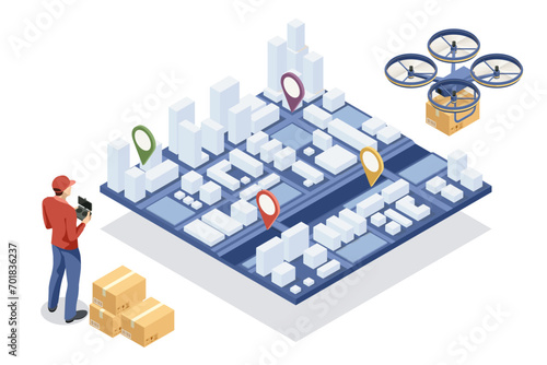 Isometric Logistics and Delivery. Free, Express, Home or Fast delivery. Delivery company. Delivery home and office. City logistics.