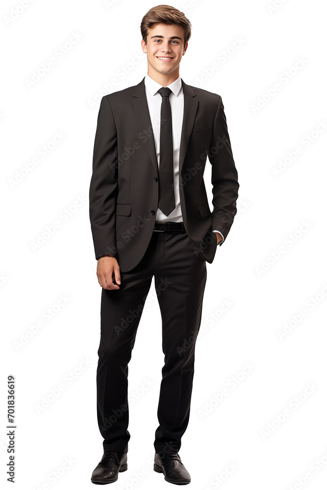 portrait of a businessman stands with confidence isolated