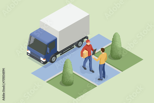 Isometric Logistics and Delivery. Free, Express, Home or Fast delivery. Delivery company. Delivery home and office. City logistics.