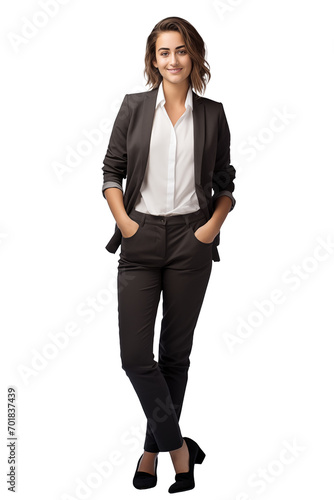 portrait of a businesswoman stands with confidence isolated