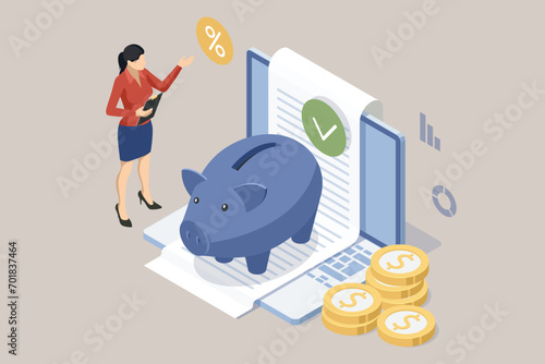 Isometric Expert team for Data Analysis, Business Statistic, Management, Consulting, Marketing. Communication and contemporary marketing. Corporate people working together