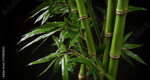 Highly detailed bamboo on a dark background