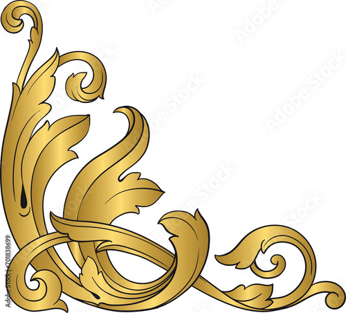 Decorative vintage floral corner frame and Certificate border