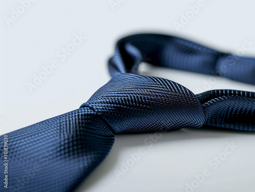 A beautiful design men's neck tie isolated on white background. Minimalist style image. 