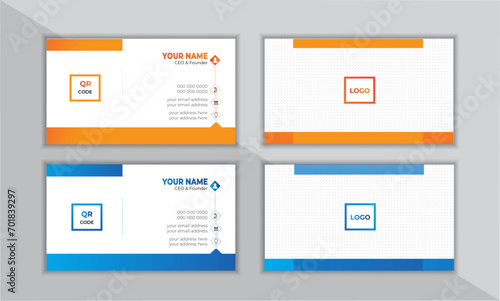 business card with modern design template texture and vector, clean professional modern business card.