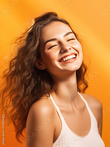 Youthful Woman with a Contagious Smile and Healthy Glow