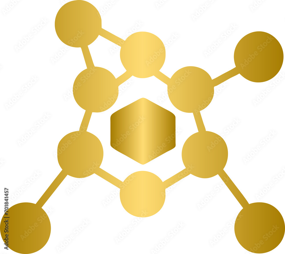 Golden molecule icon, gold molecule element design
Golden molecule icon, gold molecule element design