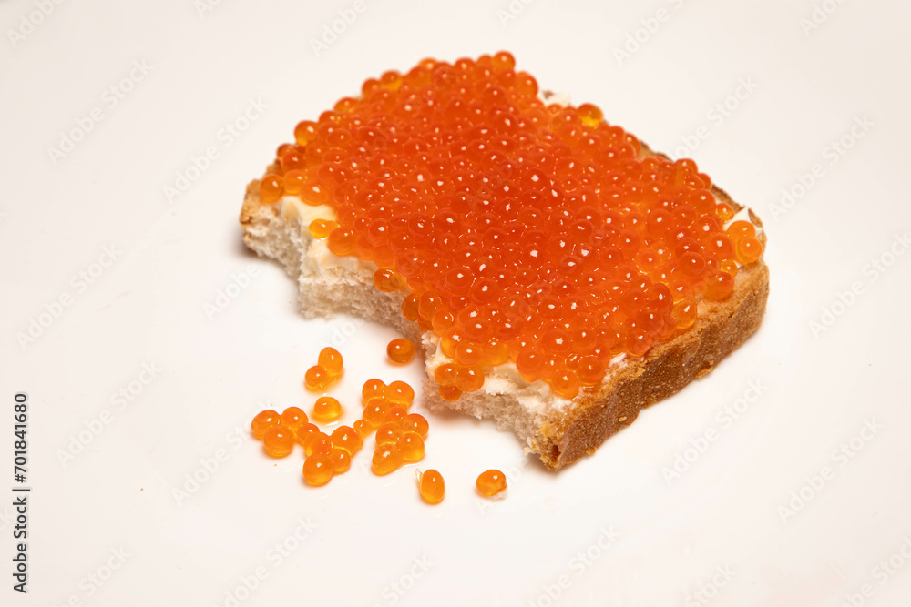 Sandwich with butter and caviar Sandwich with butter and caviar