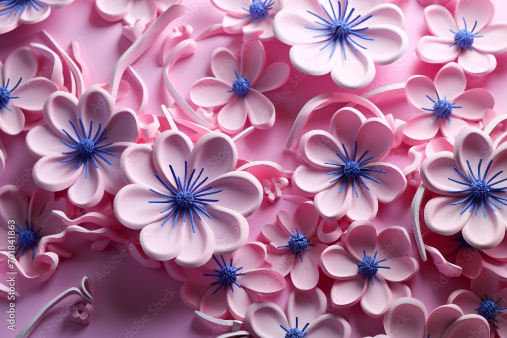 blue flowers on pink background blue flowers on pink background