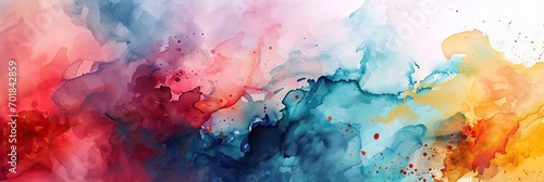 A Fluid and Colorful Abstract Watercolor Wash combine Background Blending Vibrant Hues in a Dreamy Artistic Pattern - Colorful Watercolor Wallpaper created with Generative AI Technology © Sentoriak