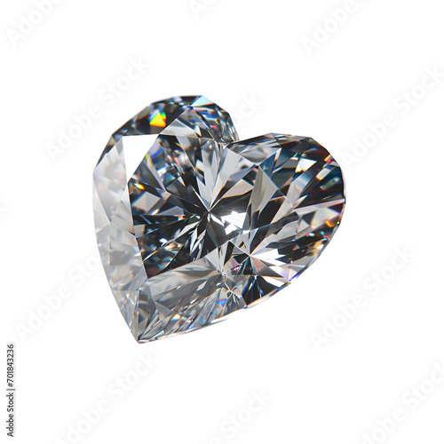 Heart Diamond  Product Photography of the Perfect Valentine   s Day Gift  Isolated on Transparent Background  PNG