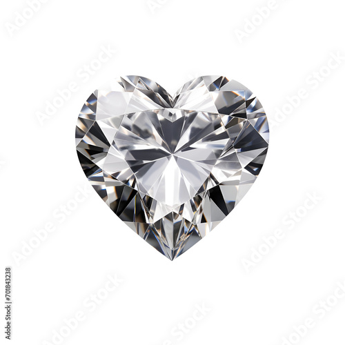 The Perfect Gift for Valentine’s Day: Product Photography of Heart Diamond, Isolated on Transparent Background, PNG