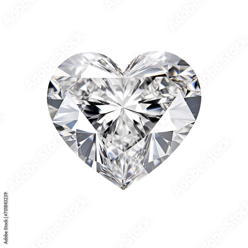 Valentine’s Day Special: Heart Diamond in Product Photography, The Perfect Gift, Isolated on Transparent Background, PNG