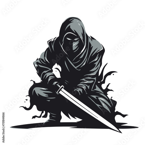 Portrait of an Asian ninja assassin