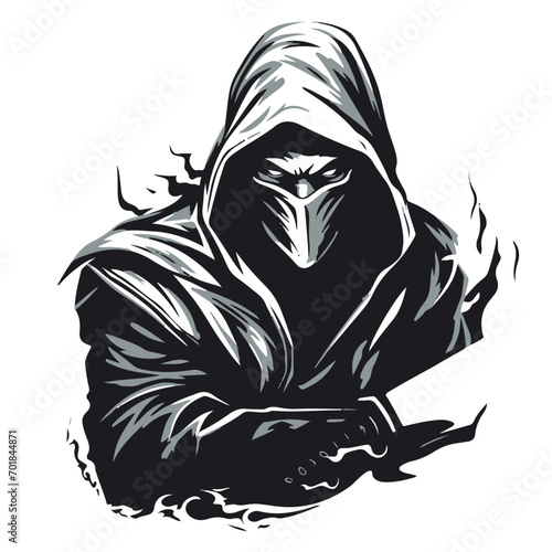 Portrait of an Asian ninja assassin photo