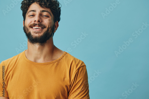 Man smile face cheerful expression portrait person happiness background lifestyle happy fashion guy adult young © SHOTPRIME STUDIO