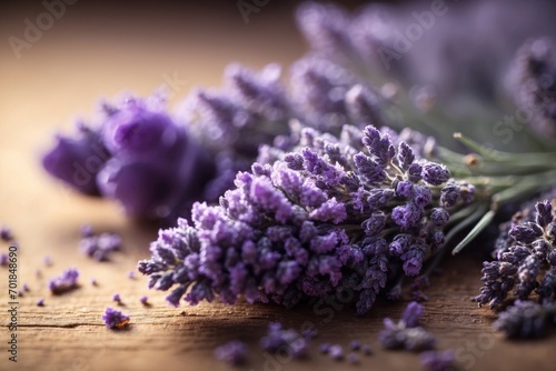 Background texture of dried lavender flower. ai generative