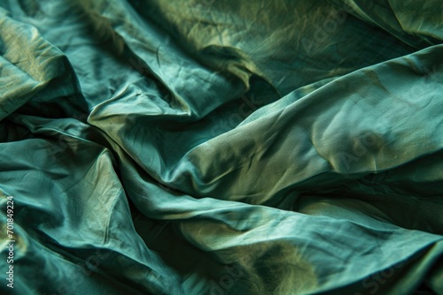 Abstract Green Wrinkled Tarp Texture Background