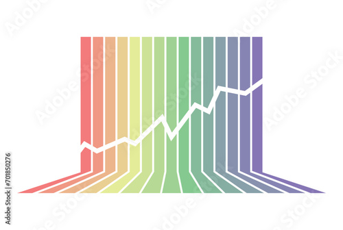 Iconic multicolored 3D lines, abstract representation of false data visualization