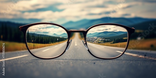 Perspective Through Eyeglasses: Clarity Meets Vision. Generative ai © Scrudje
