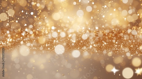 silver and golden christmas particles and sprinkles for a holiday celebration like christmas or new year. shiny white lights. wallpaper background for ads or gifts wrap and web design.