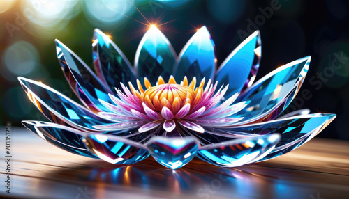 AI generated illustration of Crystal flowers