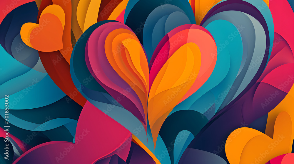 Abstract love concept wedding romance valentines day colorful hearts background wallpaper