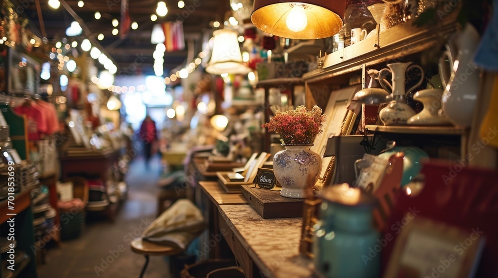 Colorful vintage flea market