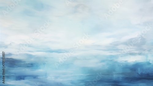 Abstract blue sea background with oil paint, Summer art background, Natural light blue texture of the waves,Turquoise blue, Oil painting on canvas, generative ai © OP38Studio