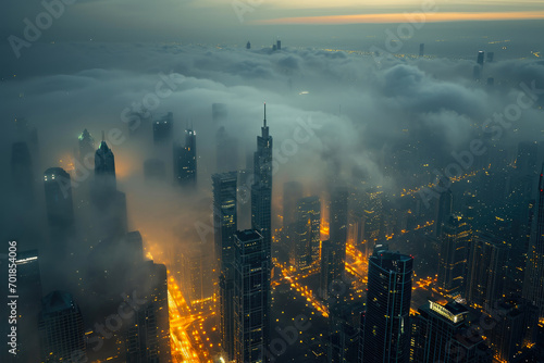 Urban Enigma: A Foggy Metropolis