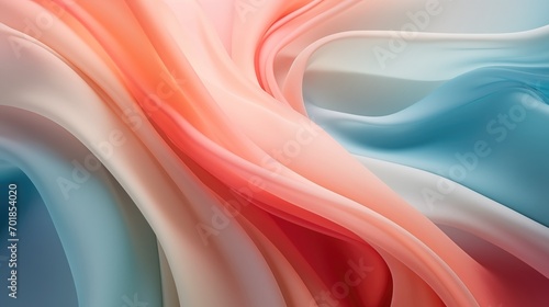 Eautiful silk flowing swirl of pastel gentle calming vibrant colouful light cloth background, Luxury abstract background waves pastel color, generative ai photo