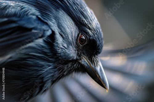 black raven on a rock