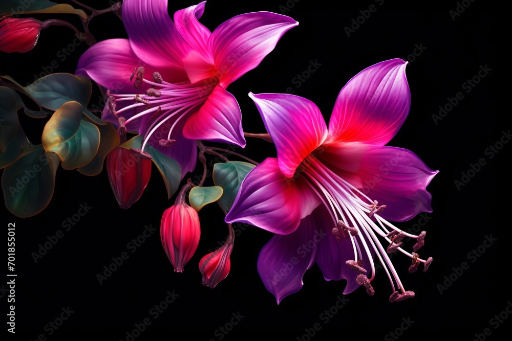 pink orchid on black pink orchid on black
