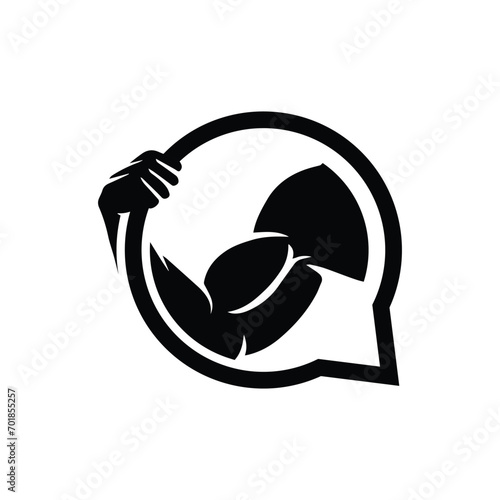 healthy strong message logo template, fitness gymnastics logo element