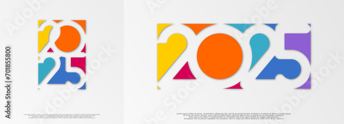 Happy new year - best wishes 2025 with colorful truncated number. Perfect vector for poster, banner, greeting and new year 2025 celebration.	