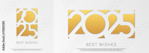 Happy new year - best wishes 2025 with colorful truncated number. Perfect vector for poster, banner, greeting and new year 2025 celebration.	