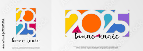 Bonne année - meilleurs vœux 2025 - vecteur pour affiche, bannière, salutation et célébration du nouvel an 2025.