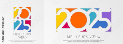 Bonne année - meilleurs vœux 2025 - vecteur pour affiche, bannière, salutation et célébration du nouvel an 2025.