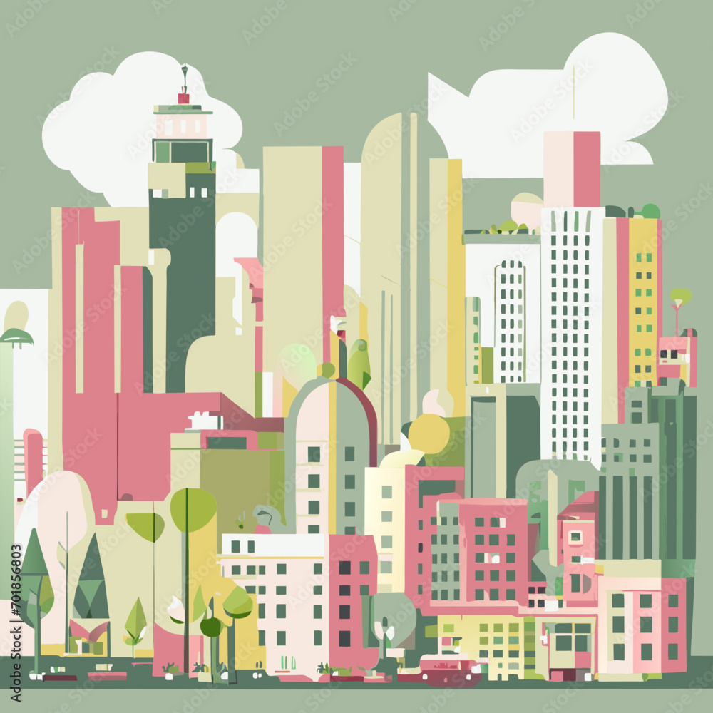 vector illustration of a modern city