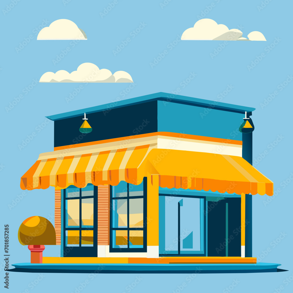 Obraz premium vector illustration of a restaurant facade