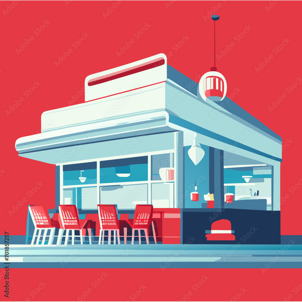 Fototapeta premium vector illustration of a restaurant facade