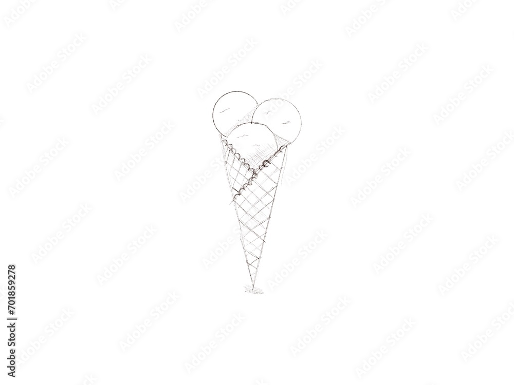 Ice cream sketch with 6B pencil Ice cream sketch with 6B pencil