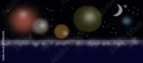 Paesaggio spaziale notturno