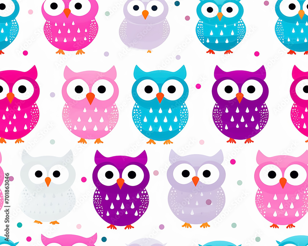 seamless pattern with owls