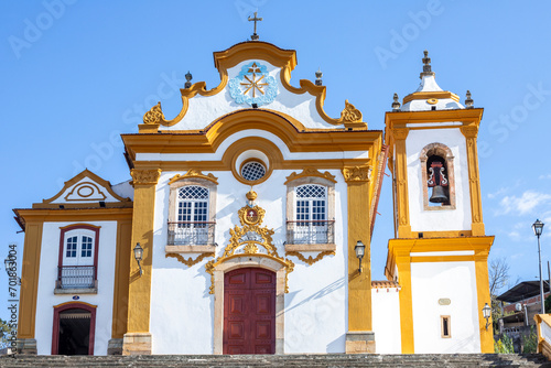 Baroque church of Nossa Senhora das Mercês in Praça das Mercês, in the historic center of São João del Rei photo