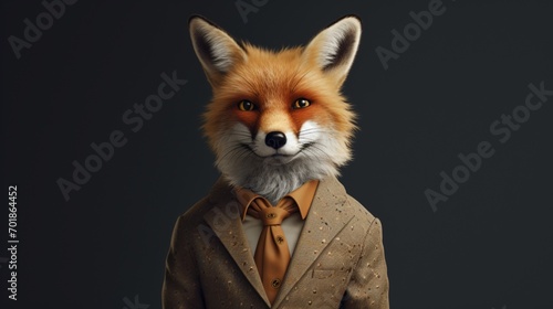 fox and suit by alex sanders in the style of minimal.Generative AI