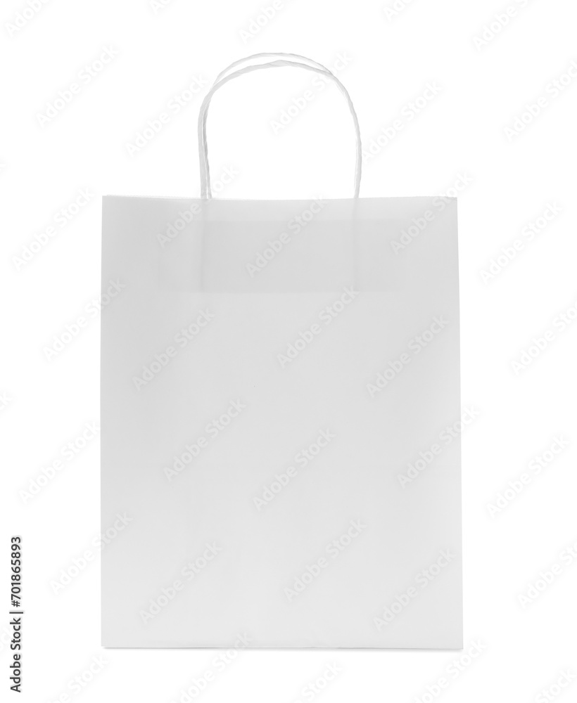 One new paper bag isolated on white One new paper bag isolated on white
